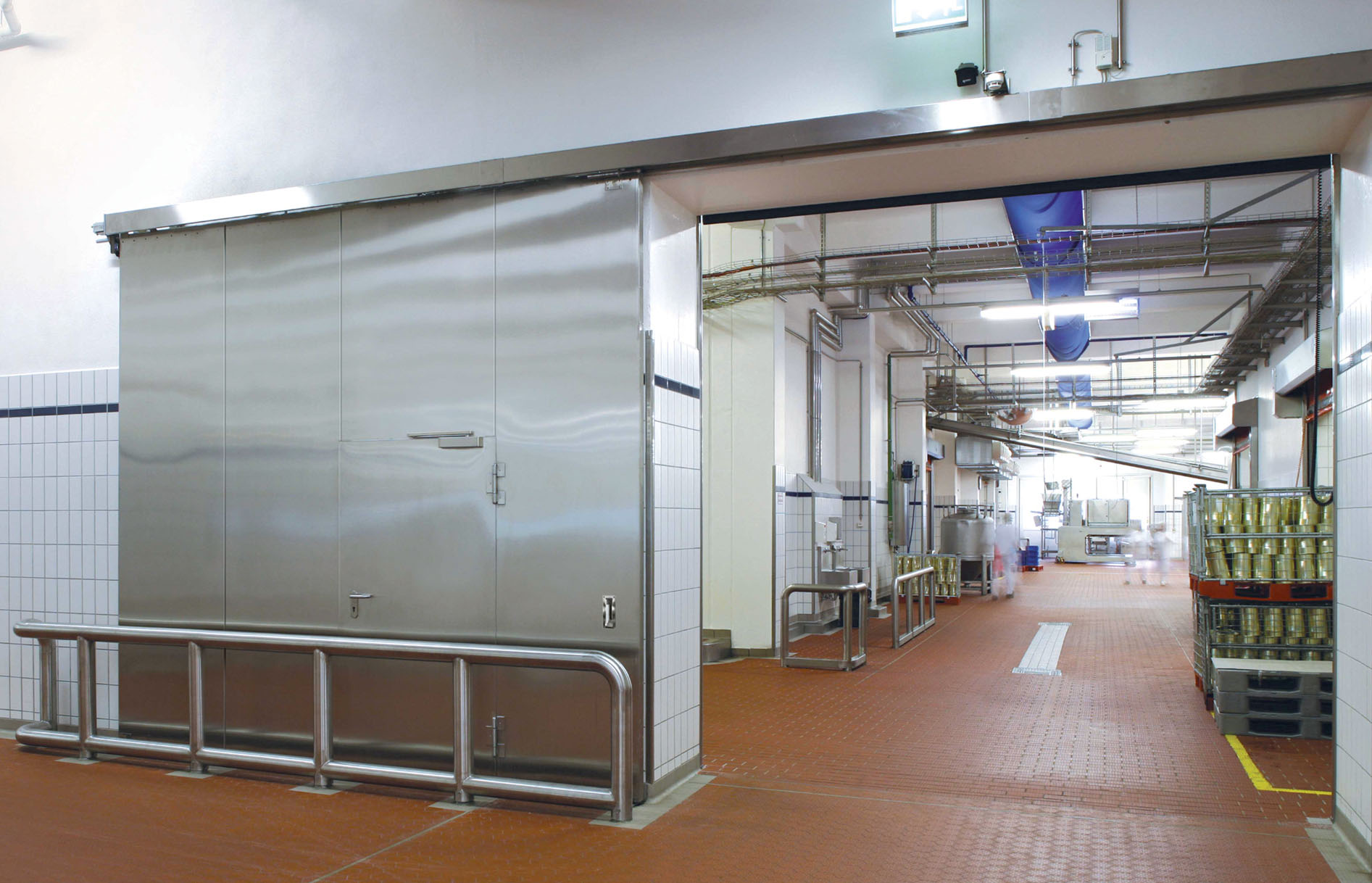 Brandwerende schuifdeur RVS voor productieomgeving