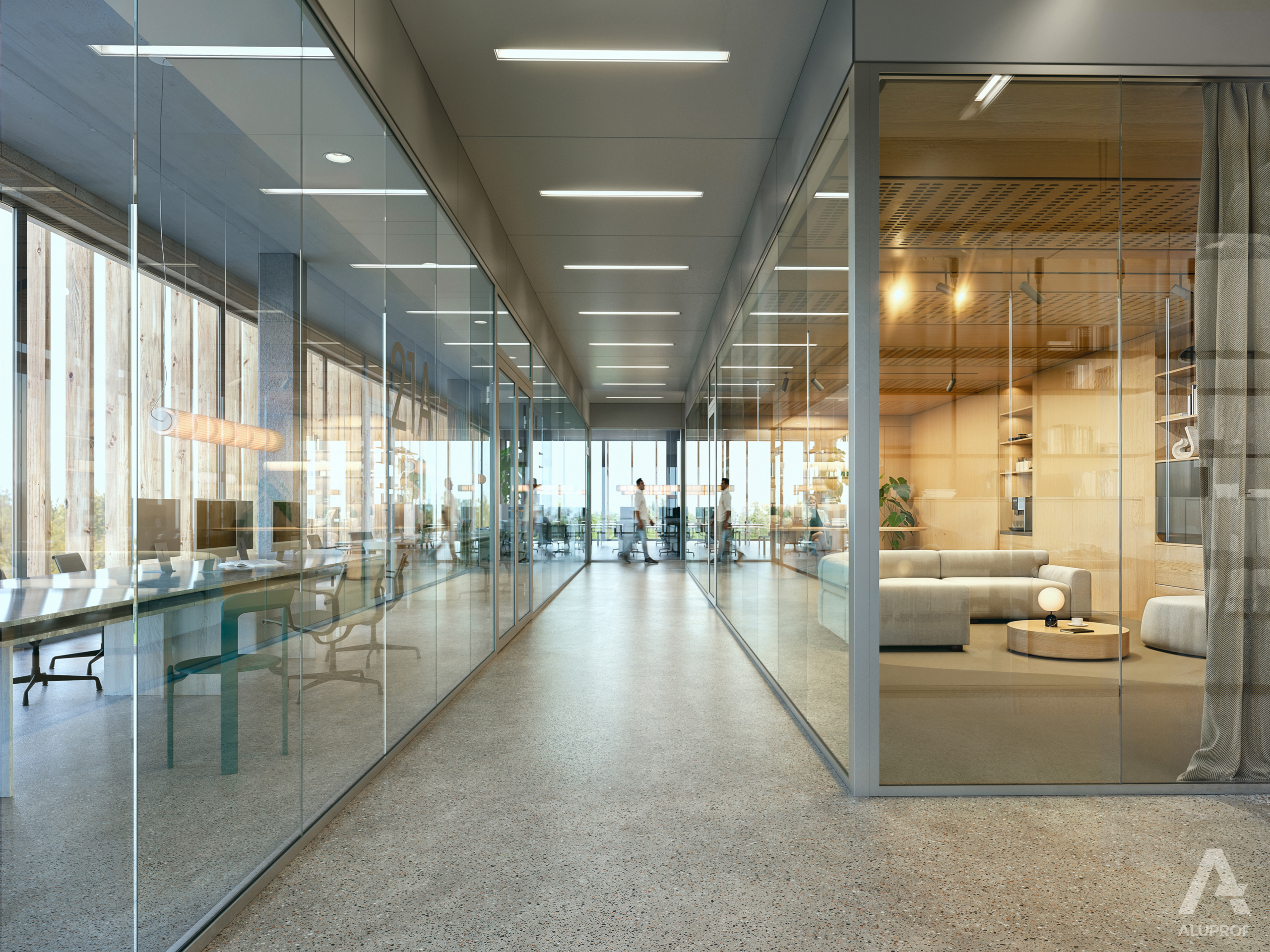 Brandwerende glazen wand